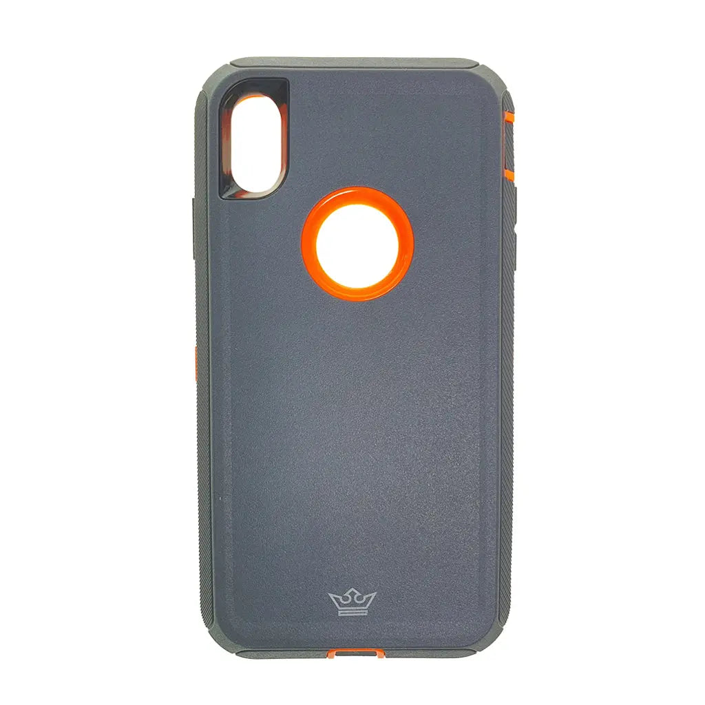 Estuche proteccion el rey defender apple iphone xs max color gris / naranja  Shop name