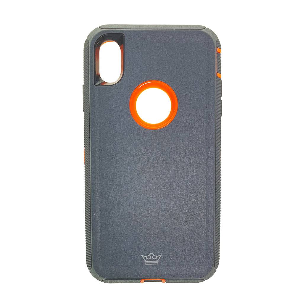 estuches proteccion el rey defender apple iphone xs max color gris / naranja - MUNDO ACCESORIOS (B2C)