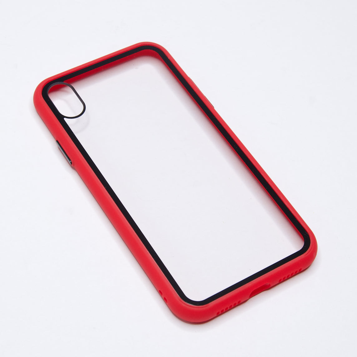 Estuche transparente el rey apple iphone xs max color rojo / transparente