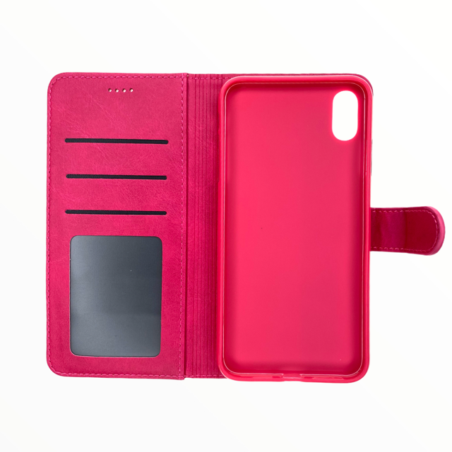estuches carteras lc imeeke folio libreta con porta tarjeta apple iphone xs max color rosado