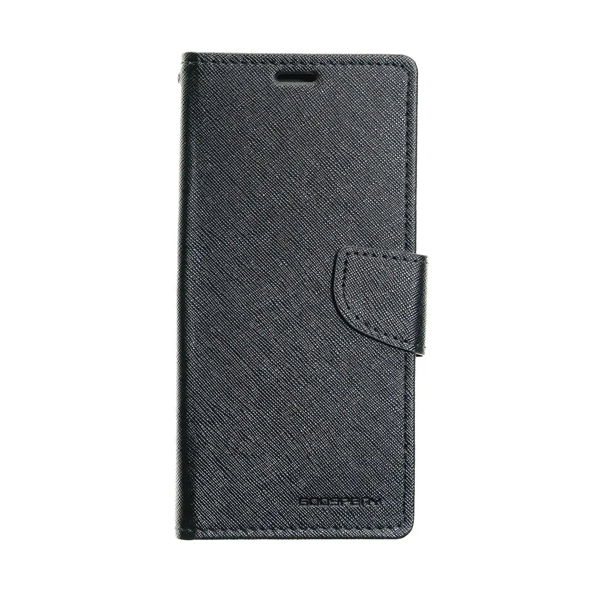 Estuche de carteras Goospery Fancy Diary para iPhone XS Max en color negro, elegante y funcional.