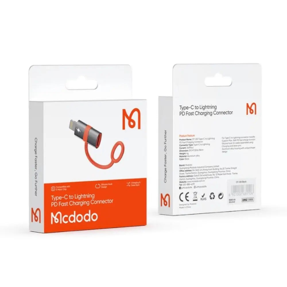 Cable mcdodo ot-0510 adaptador otg tipo c a lightning 3a y 36w max