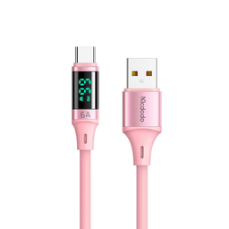 Cable Mcdodo adaptador USB a Lightning 1.2m PD digital HD rosa.