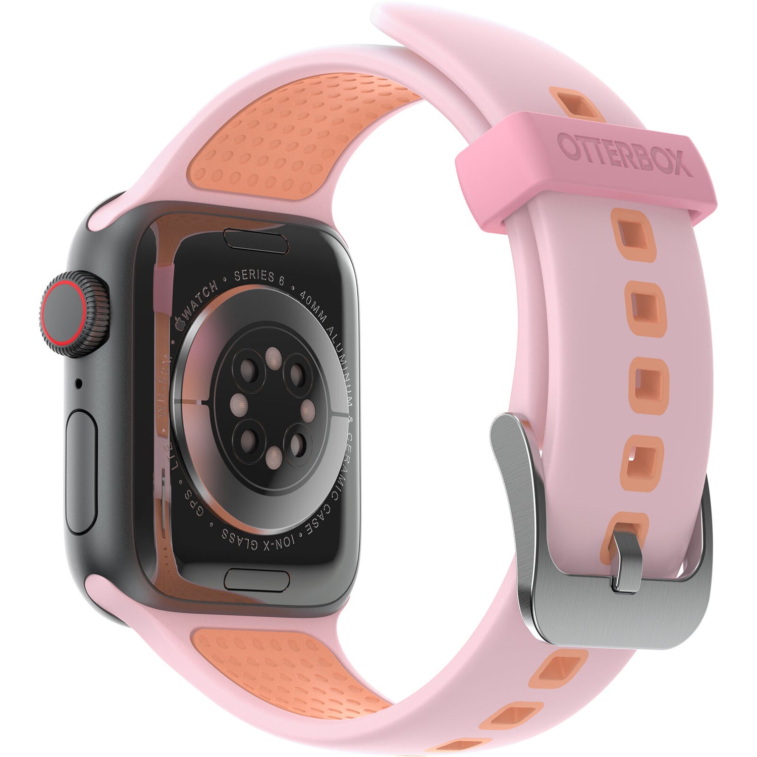 Accesorio otterbox pulsera silicon all day band apple watch 38 / 40 / 41 mm color rosado / melon