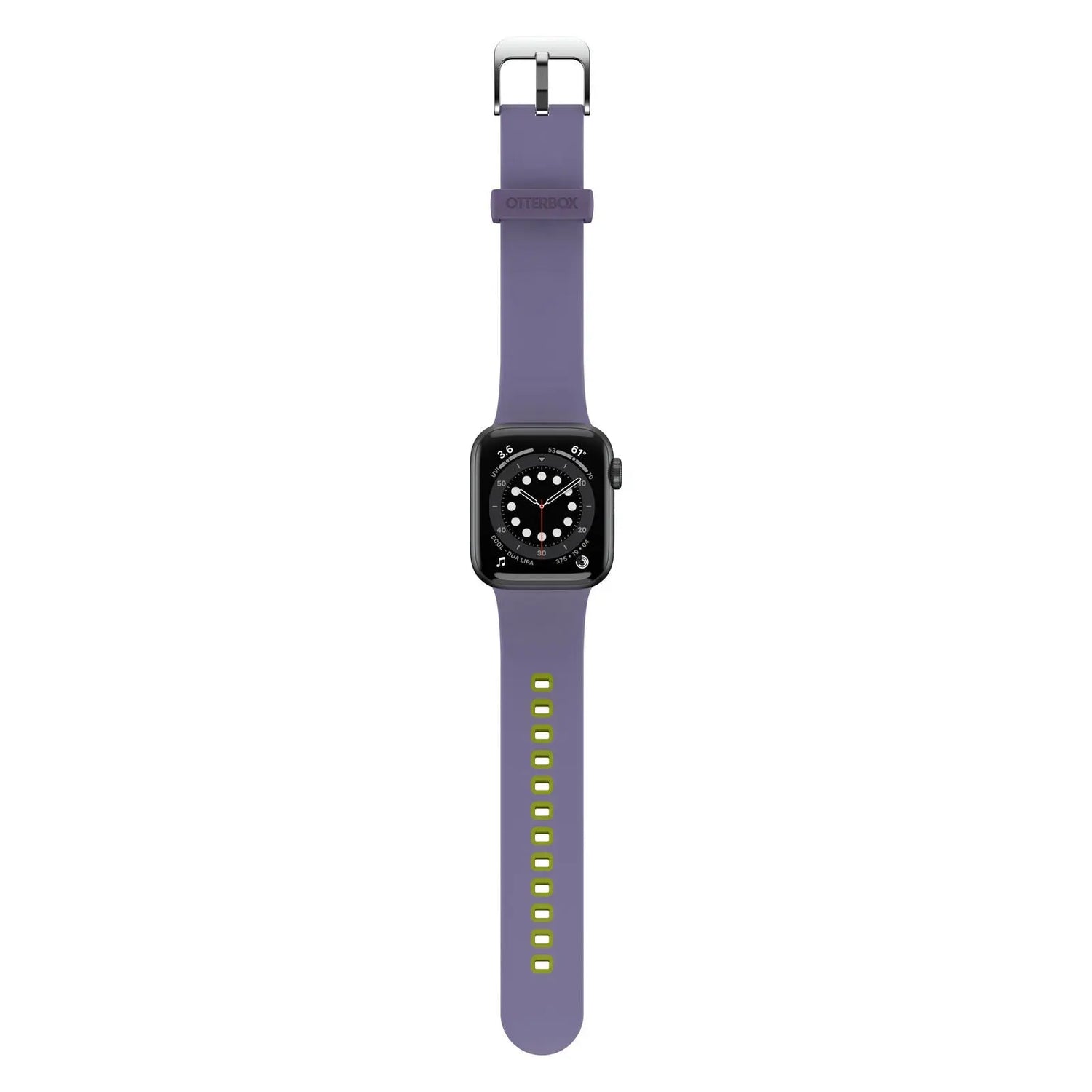 Accesorio otterbox pulsera silicon all day band apple watch 42 / 44 / 45 mm color lila / verde limon