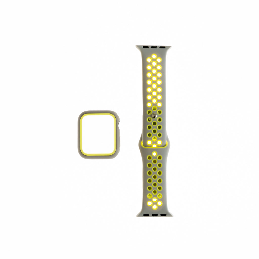 Accesorio generico pulsera nike con bumper apple watch 40 mm color gris / verde limon
