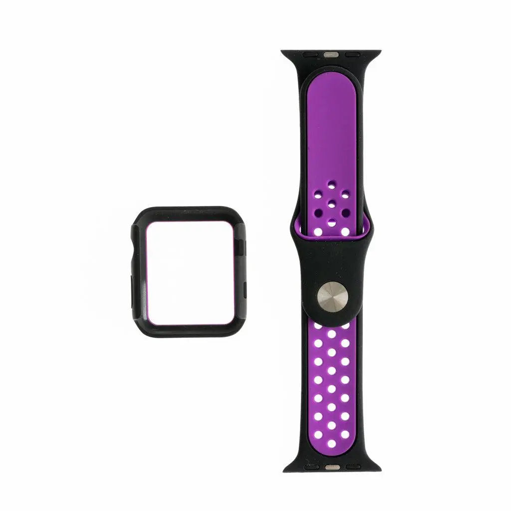 Accesorio Generico Pulsera Nike Con Bumper Apple Watch 42 Mm Color Negro / Morado  Shop name