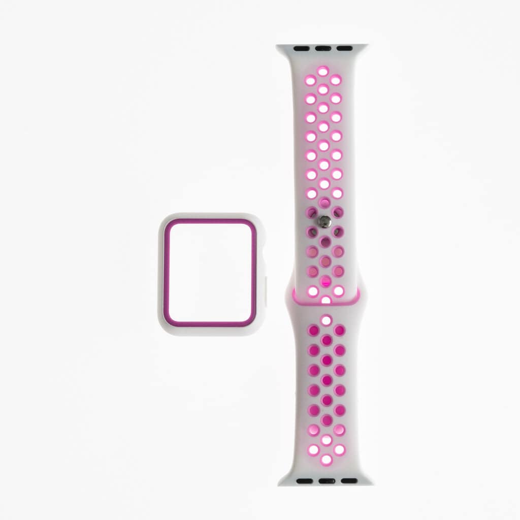 Accesorio Generico Pulsera Nike Con Bumper Apple Watch 44 Mm Color Blanco / Fucsia - MUNDO ACCESORIOS (B2C)