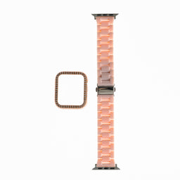 Generic accessory bracelet with diamond bumper apple watch 38 mm pink color