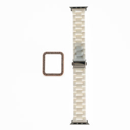 Generic accessory bracelet with diamond bumper apple watch 38 mm white color