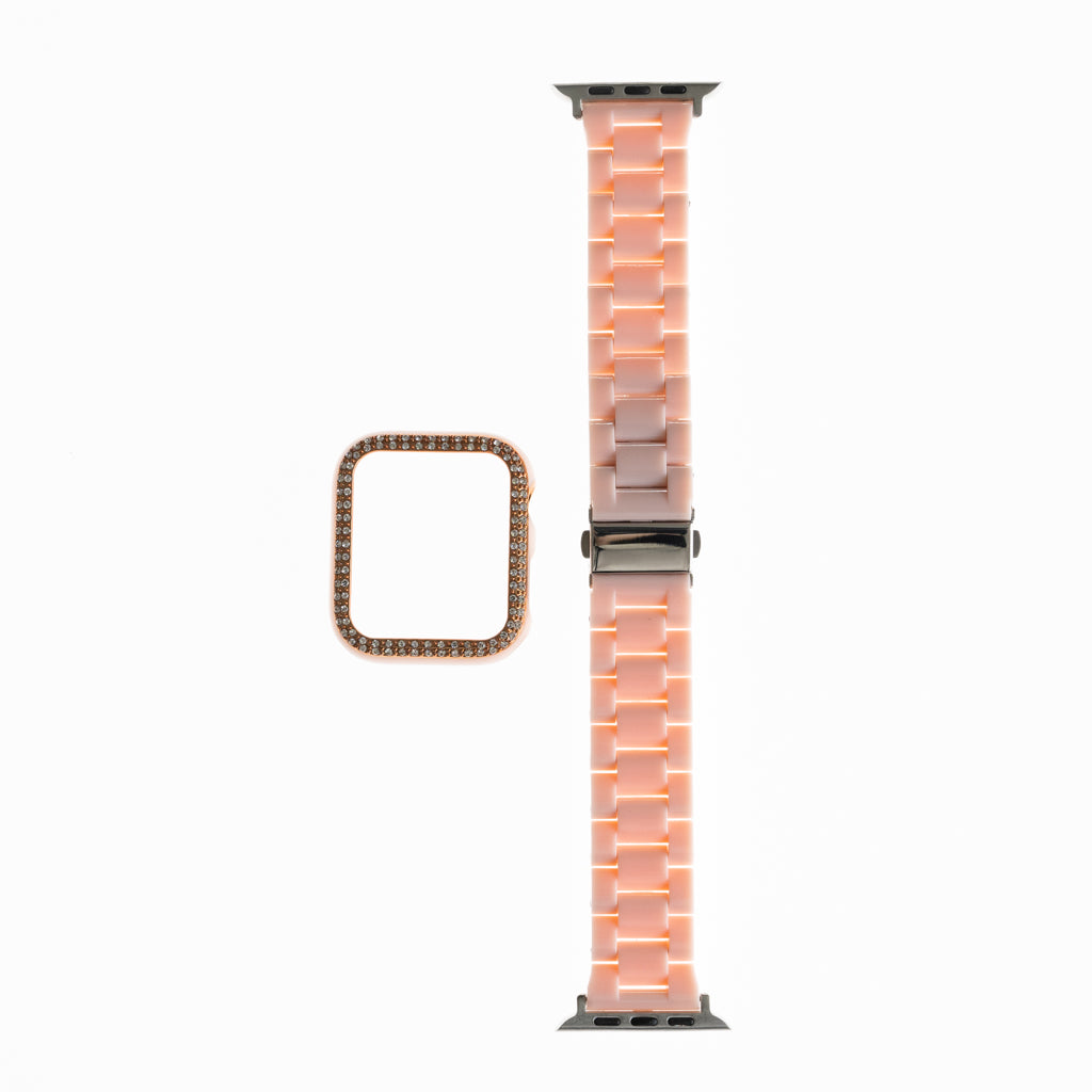 Generic accessory bracelet with diamond bumper apple watch 40 mm pink color