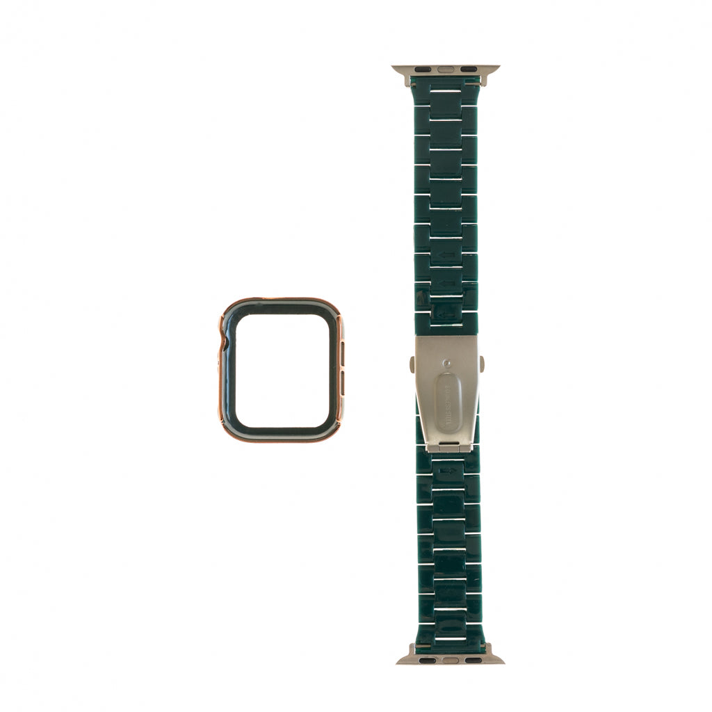 Accesorio generico pulsera con bumper de diamantes apple watch 40 mm color verde marfil