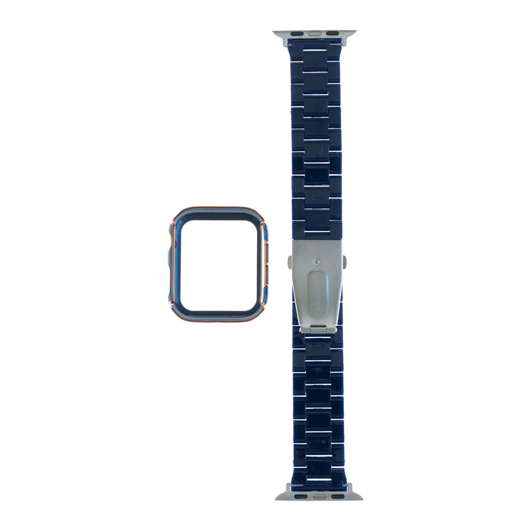 Accesorio generico pulsera con bumper de diamantes apple watch 44 mm color azul marino