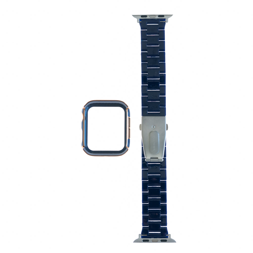 Generic Accessory Bracelet With Diamond Bumper Apple Watch 44 Mm Navy Blue