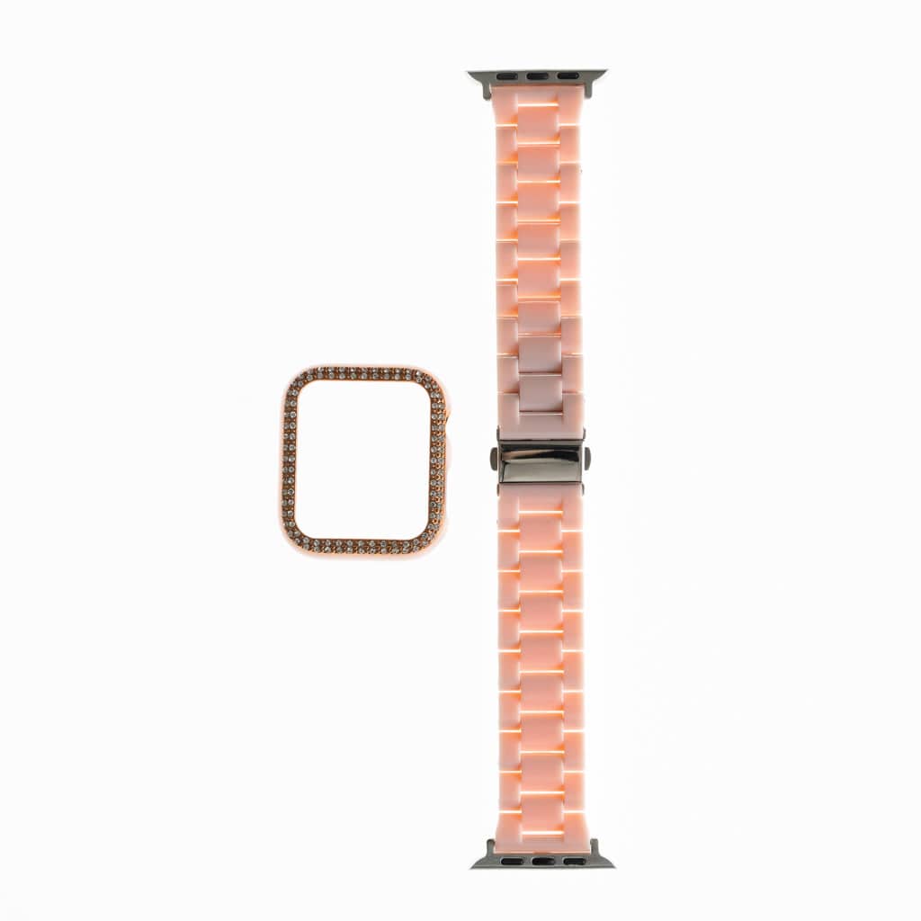 Accesorio generico pulsera con bumper de diamantes apple watch 41 mm color rosado - MUNDO ACCESORIOS (B2C)