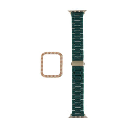 Generic Accessory Bracelet With Diamond Bumper Apple Watch 41 Mm Color Ivory Green