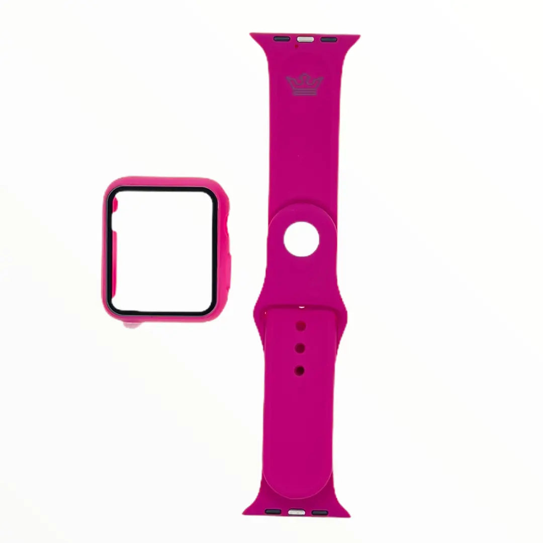 Accesorio El Rey Pulsera Con Bumper Y Protector De Pantalla Apple Watch 38 Mm Color Rojo Rosa  Shop name