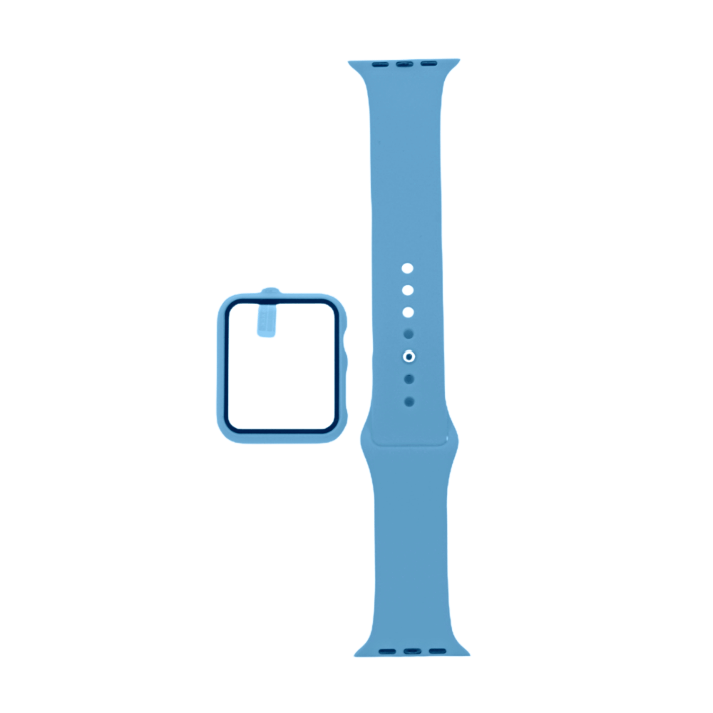 Accesorio el rey pulsera con bumper y protector de pantalla apple watch 38 mm color azul capri - MUNDO ACCESORIOS (B2C)