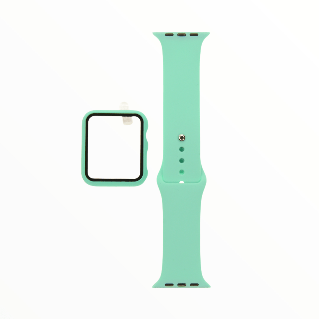 Accesorio El Rey Pulsera Con Bumper Y Protector De Pantalla Apple Watch 38 Mm Color Menta - MUNDO ACCESORIOS (B2C)