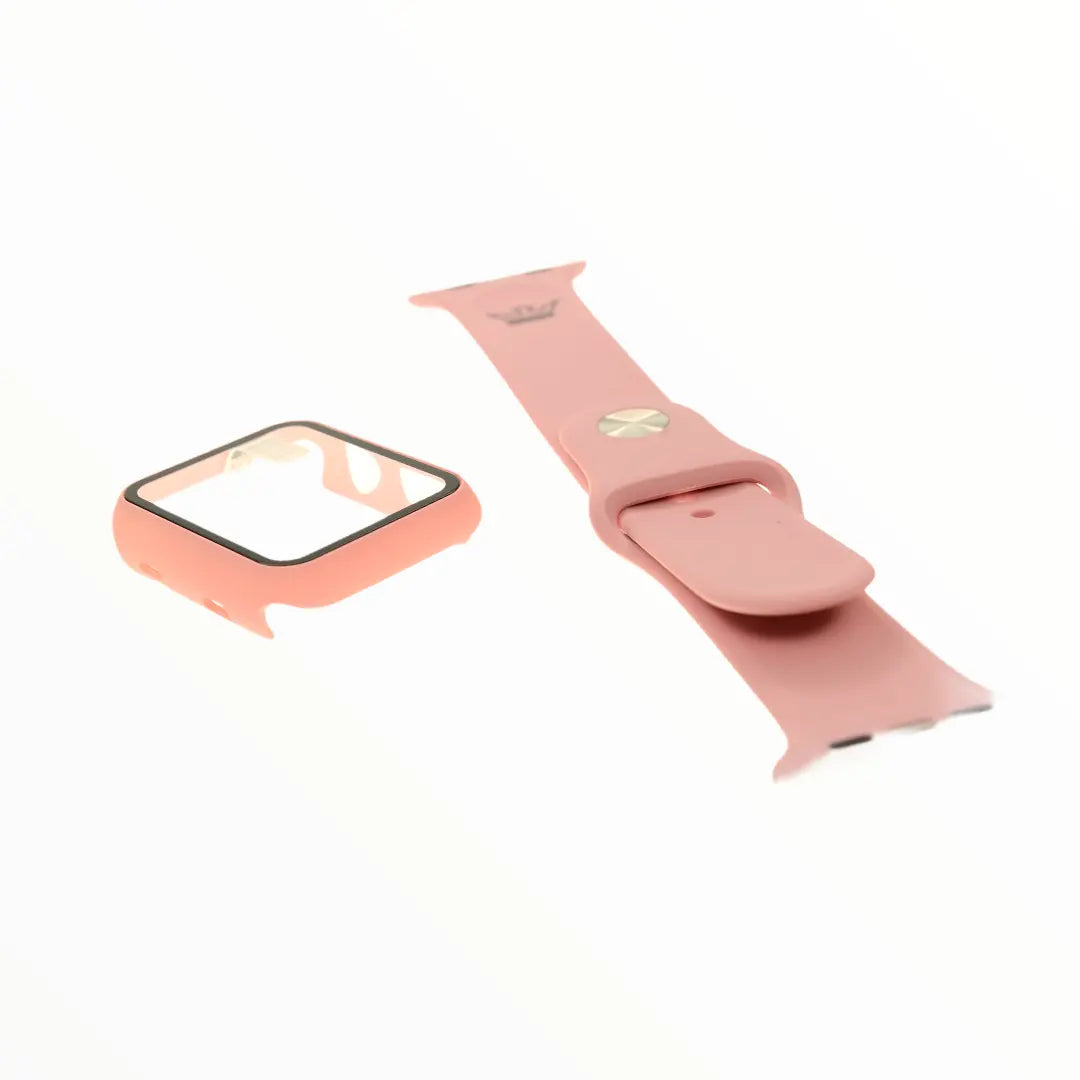 Accesorio el rey pulsera con bumper y protector de pantalla apple watch 38 mm color rosado  Shop name