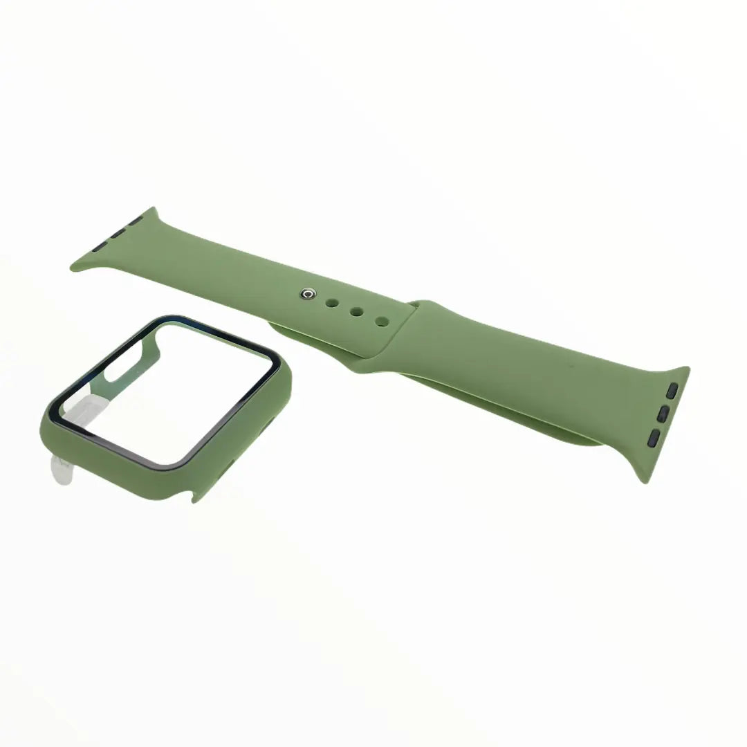 Accesorio El Rey Pulsera Con Bumper Y Protector De Pantalla Apple Watch 38 Mm Color Verde Claro  Shop name