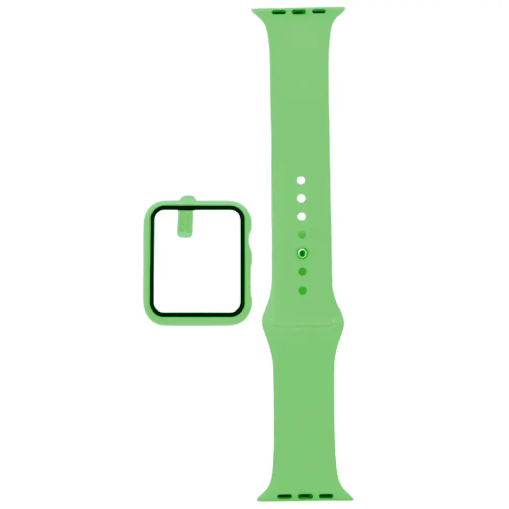 Accesorio pulsera y protector pantalla Apple Watch 40 mm verde limón.