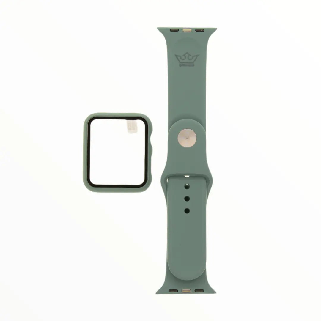 Accesorio El Rey Pulsera Con Bumper Y Protector De Pantalla Apple Watch 42 Mm Color Verde Olivo  Shop name