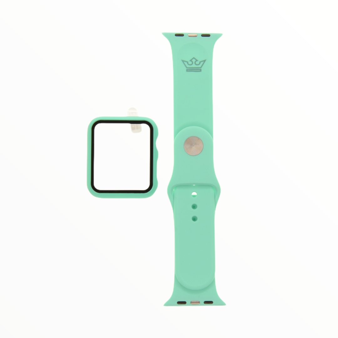 Accesorio El Rey Pulsera Con Bumper Y Protector De Pantalla Apple Watch 42 Mm Color Menta