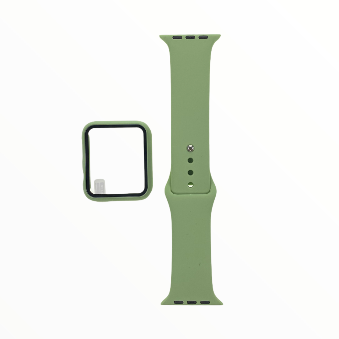 Accesorio el rey pulsera con bumper y protector de pantalla apple watch 42 mm color verde claro