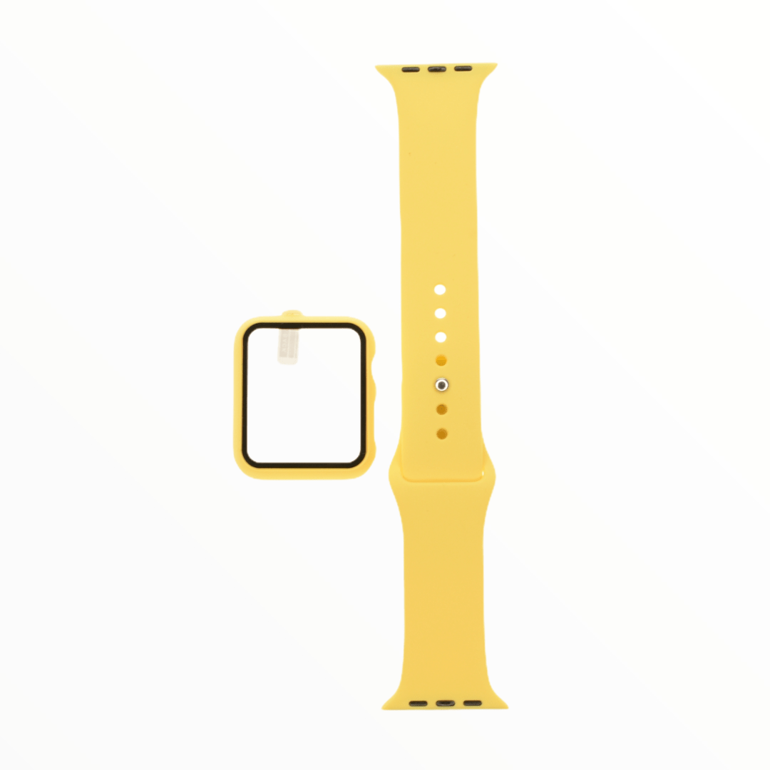 Accesorio el rey pulsera con bumper y protector de pantalla apple watch 44 mm color amarillo - MUNDO ACCESORIOS (B2C)