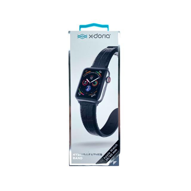 Accesorio xdoria pulsera de cuero croc apple watch 38 / 40 mm color negro