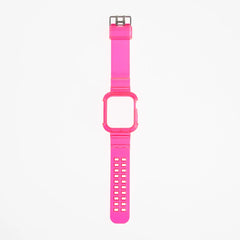 Accesorio robusto pulsera fucsia con bumper para Apple Watch 44 mm.