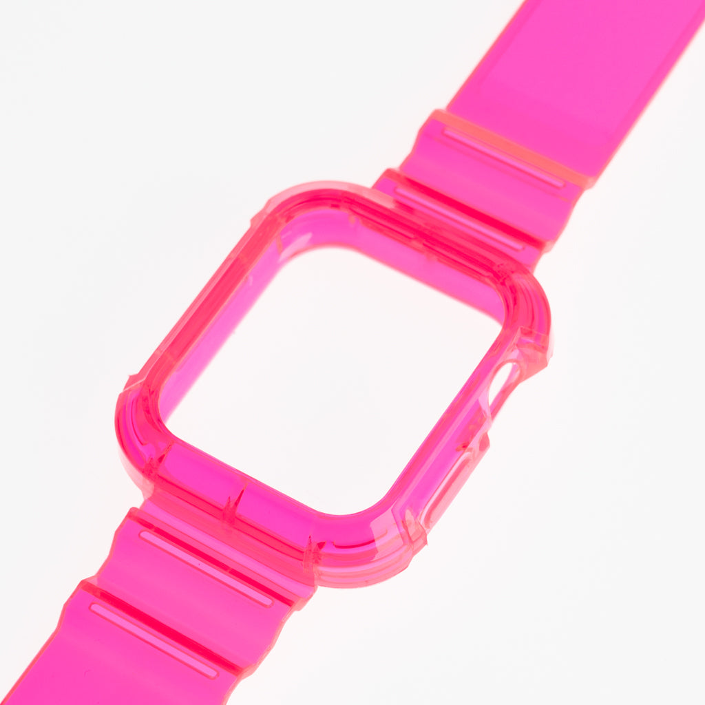 Accesorio generico pulsera con bumper rugged apple watch 44 mm color fucsia