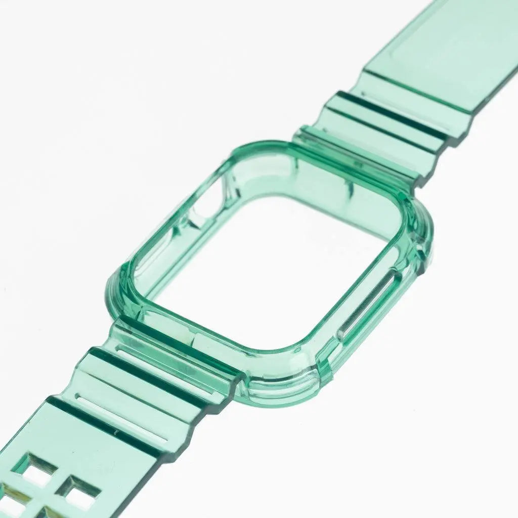 Pulseras Generico + Bumper Rugged Clear 44 Mm Verde  Shop name