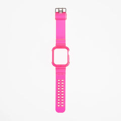 Pulsera genérica con funda resistente fucsia neón de 45 mm, diseño moderno y duradero.