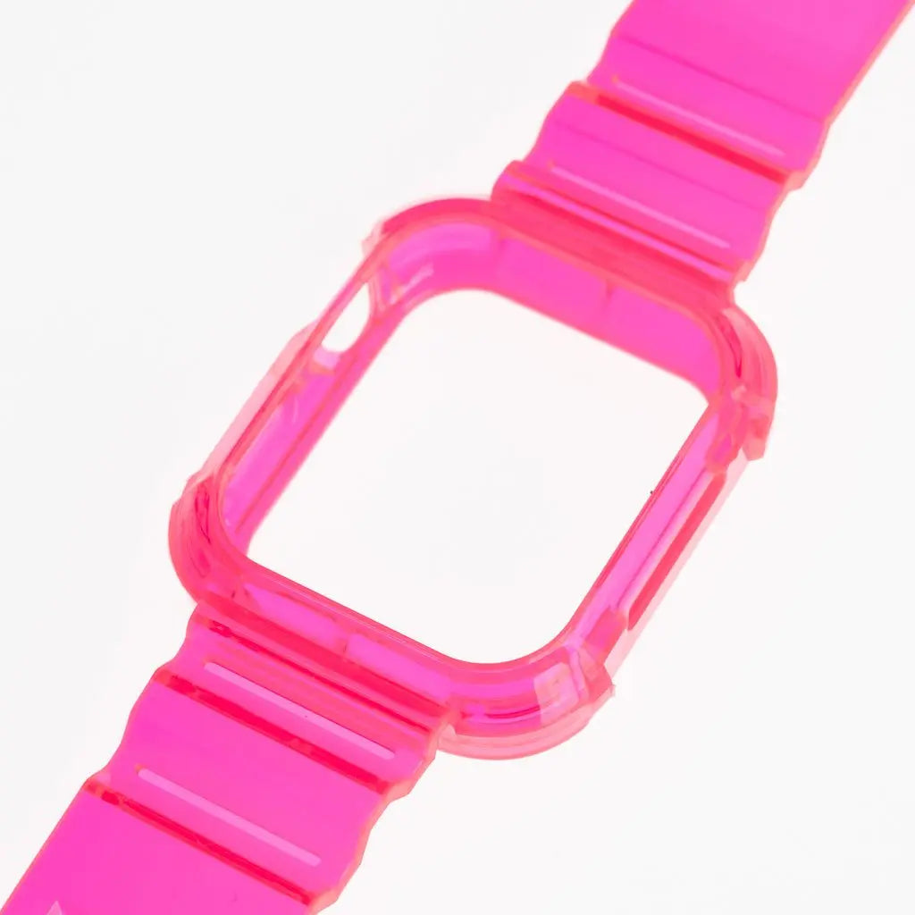 Pulseras Generico + Bumper Rugged Clear 45 Mm Fucsia Neon  Shop name