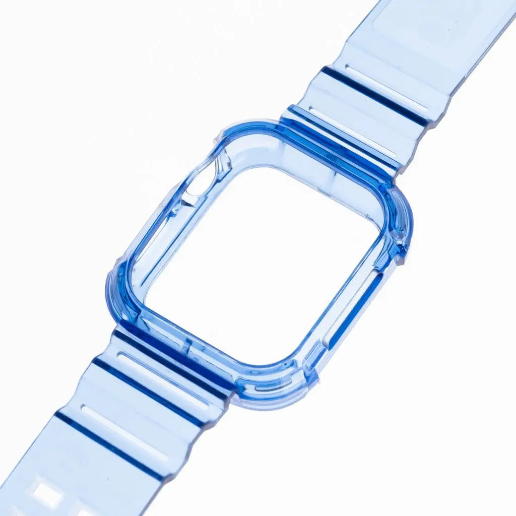 Pulseras Generico + Bumper Rugged Clear 45 Mm Azul  Shop name