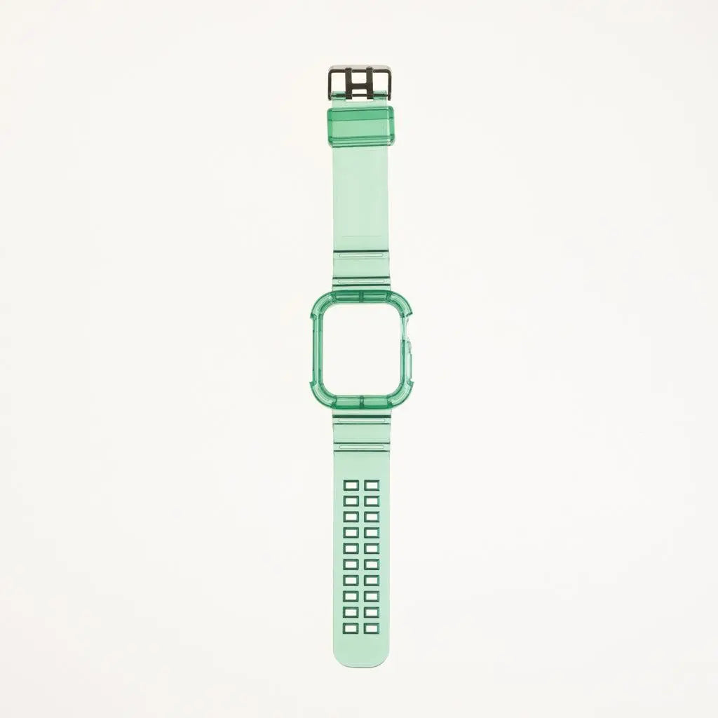 pulsera con bumper verde para Apple Watch 45 mm, resistente y moderna