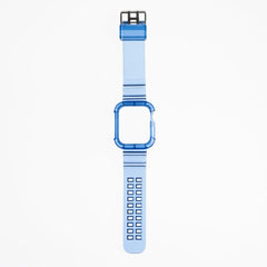 Pulsera genérica azul con funda protectora transparente para dispositivo de 42 mm.