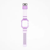 Accesorio pulsera morado resistente con bumper para Apple Watch 42 mm.