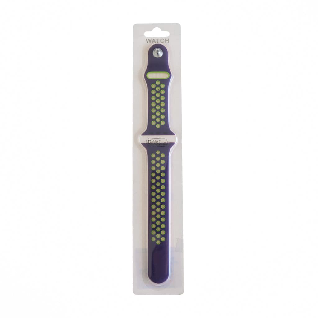 Accesorio El Rey Pulsera Tipo Nike Apple Watch 38 / 40 / 41 Mm Color Morado / Verde Neon - MUNDO ACCESORIOS (B2C)