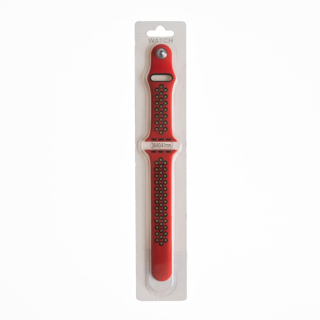 Accesorio El Rey Pulsera Tipo Nike Apple Watch 38 / 40 / 41 Mm Color Rojo / Negro - MUNDO ACCESORIOS (B2C)