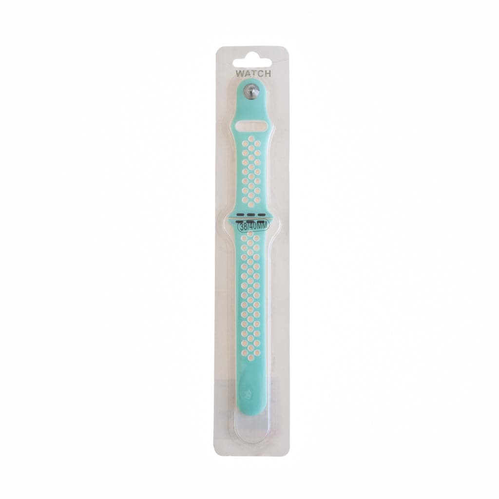 Accesorio El Rey Pulsera Tipo Nike Apple Watch 38 / 40 / 41 Mm Color Aqua / Blanco - MUNDO ACCESORIOS (B2C)