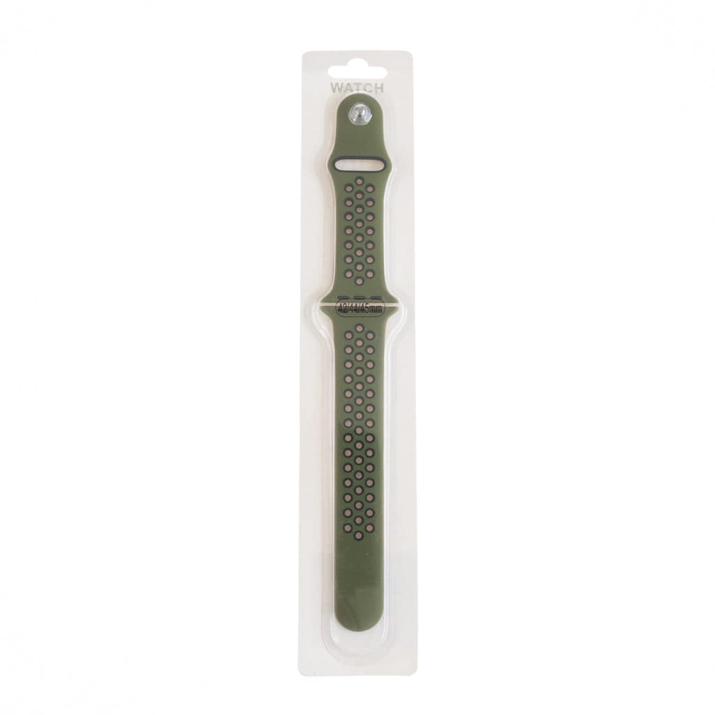 Accesorio El Rey Pulsera Tipo Nike Apple Watch 38 / 40 / 41 Mm Color Verde Musgo / Negro - MUNDO ACCESORIOS (B2C)