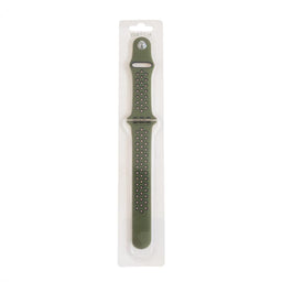 Accesorio El Rey Pulsera Tipo Nike Apple Watch 38 / 40 / 41 Mm Color Verde Musgo / Negro - MUNDO ACCESORIOS (B2C)