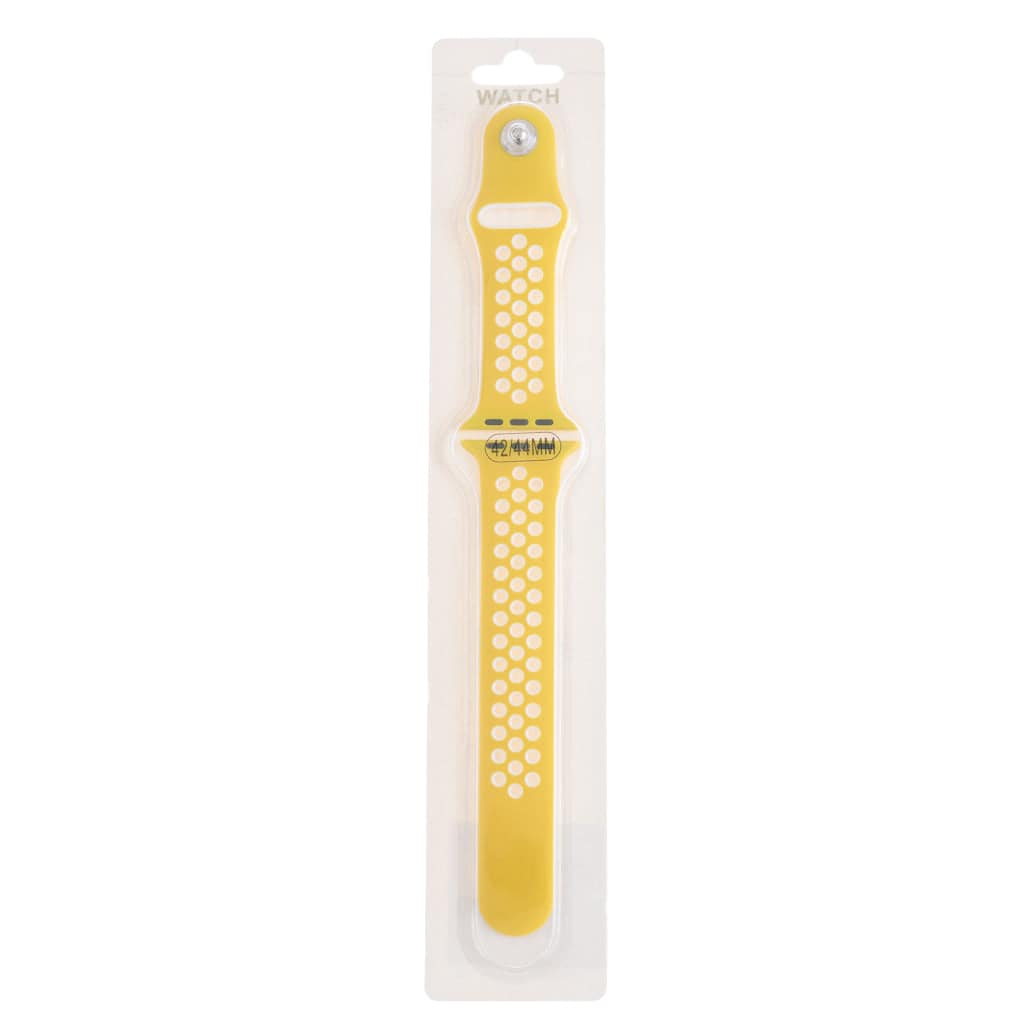 Accesorio El Rey Pulsera Tipo Nike Apple Watch 38 / 40 / 41 Mm Color Amarillo / Blanco - MUNDO ACCESORIOS (B2C)