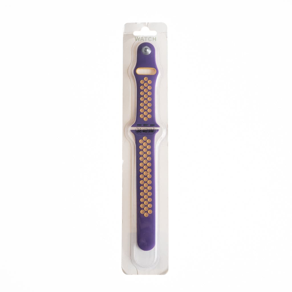 Accesorio El Rey Pulsera Tipo Nike Apple Watch 38 / 40 / 41 Mm Color Morado / Mostaza - MUNDO ACCESORIOS (B2C)