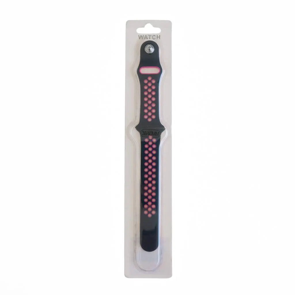 Pulsera deportiva El Rey para Apple Watch en fucsia/negro, compatible con 38/40/41 mm.