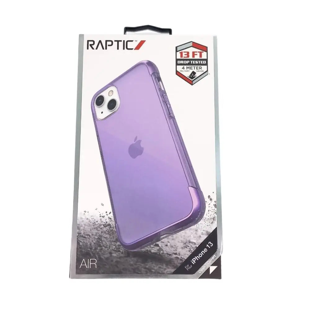 estuche clasico xdoria raptic air para iPhone 13 en color morado, diseño protector y elegante