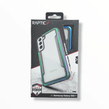 Estuche proteccion Xdoria Raptic Shield Pro iridiscente para Samsung S22 Plus en su embalaje.